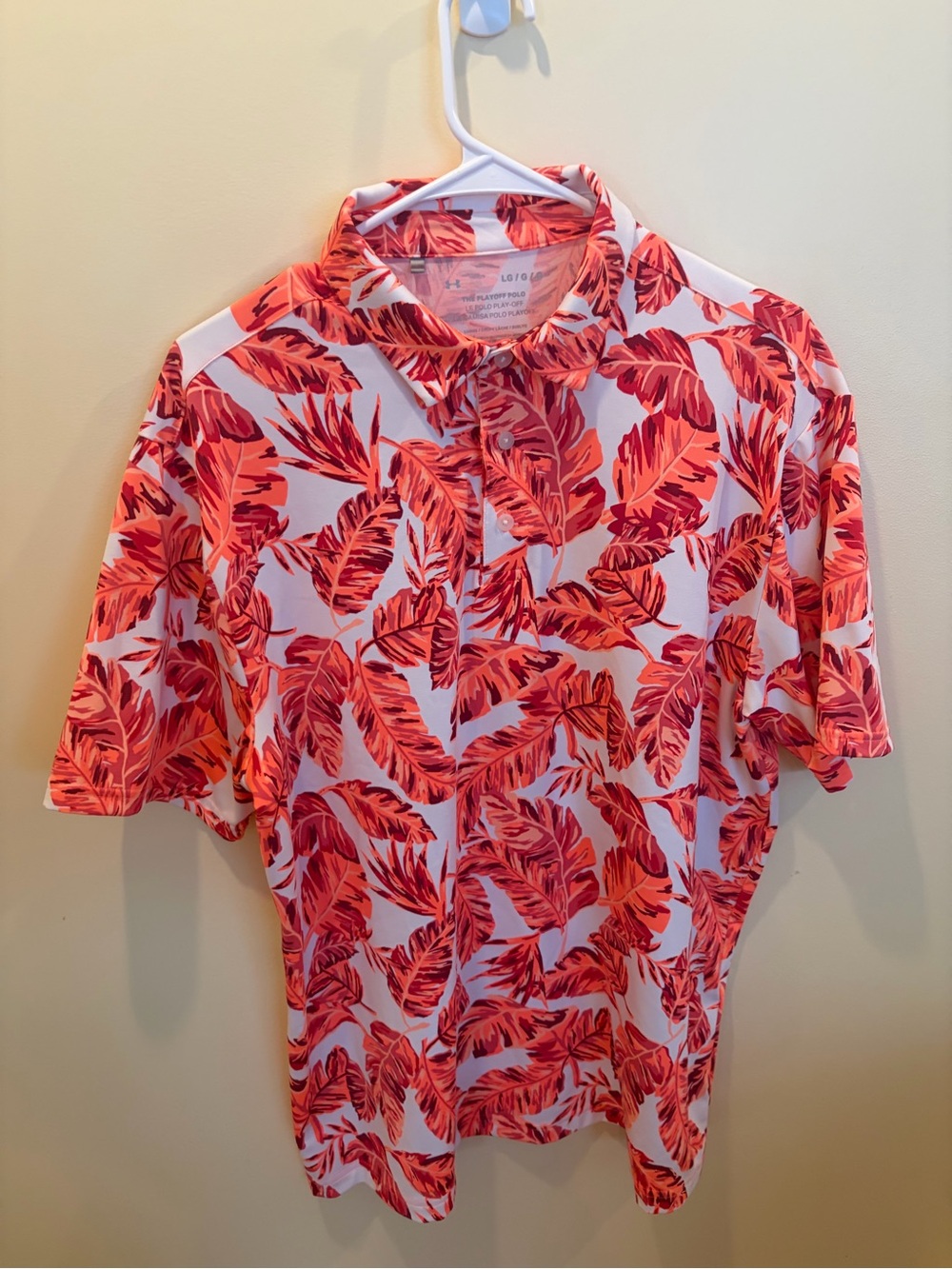 Men's UnderArmor Orange Leaf Golf Polo Shirt